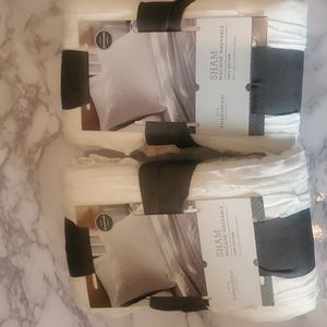 Threshold Standard Cotton Pillow Sham Lot of 2 New Whitw